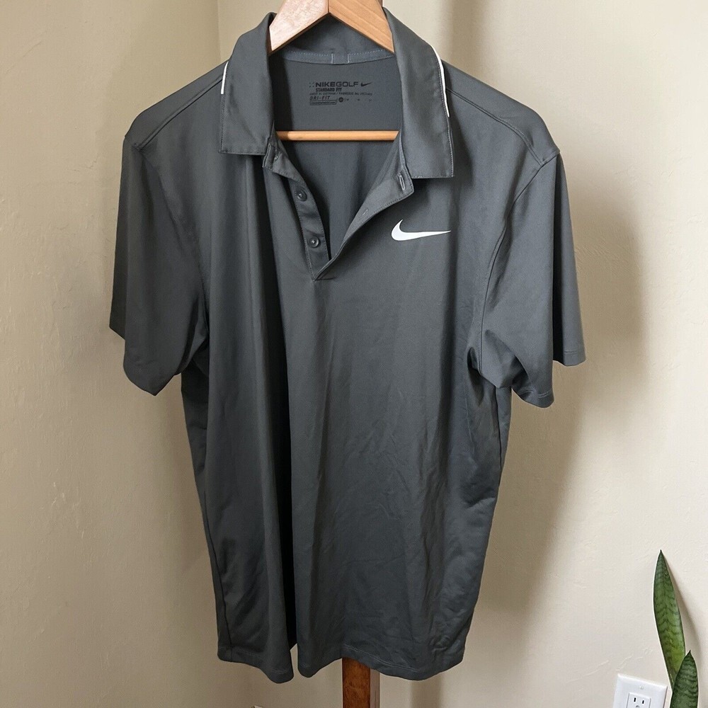 Nike Golf Men’s Icon Polo Size Medium Shirt Gray Standard Fit 725527